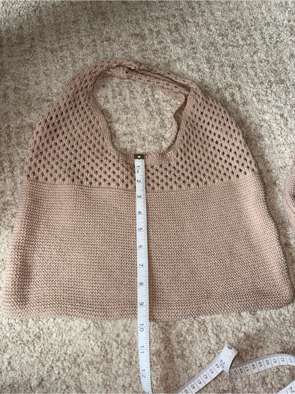 Beige Crochet Tote Bag - Pair - Picture 3 of 5